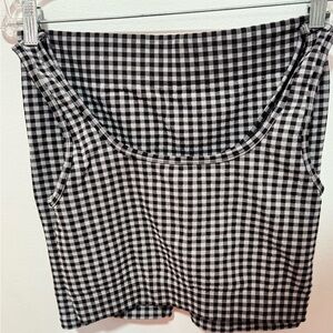 Black & White Gingham Mini Skirt